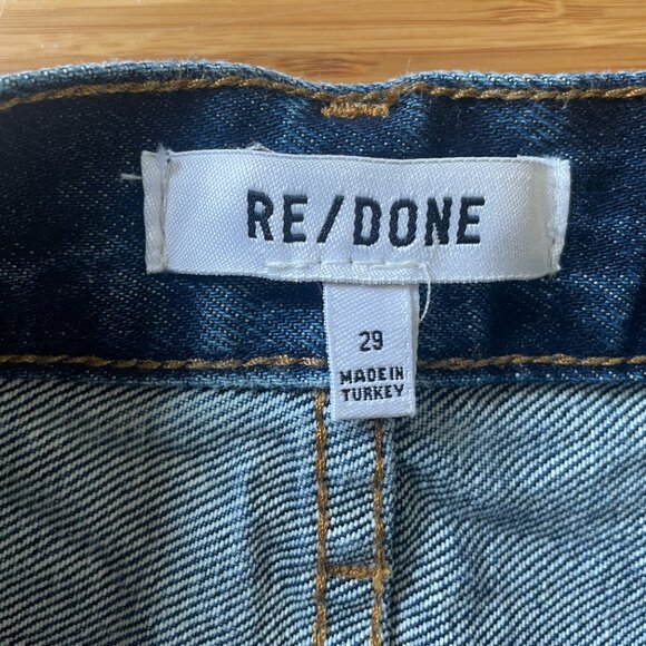 RE/DONE "Midi" Blue Denim Shorts - Picture 5 of 6